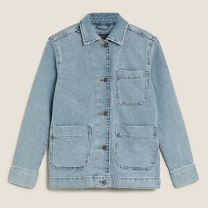 EUC Women’s Marks and Spencer Denim Chore Coat Carpenter UK 8 US 4 Small